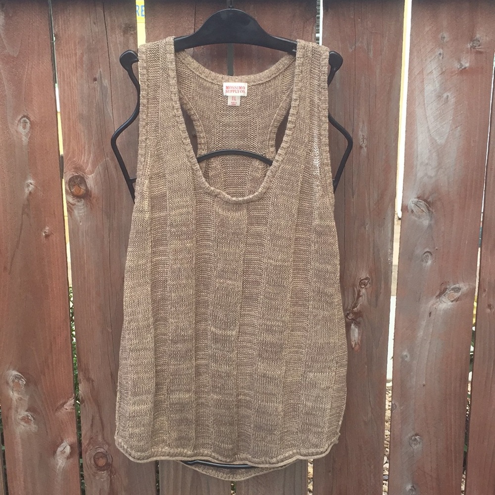 Mossimo Supply Co light brown knit tank top